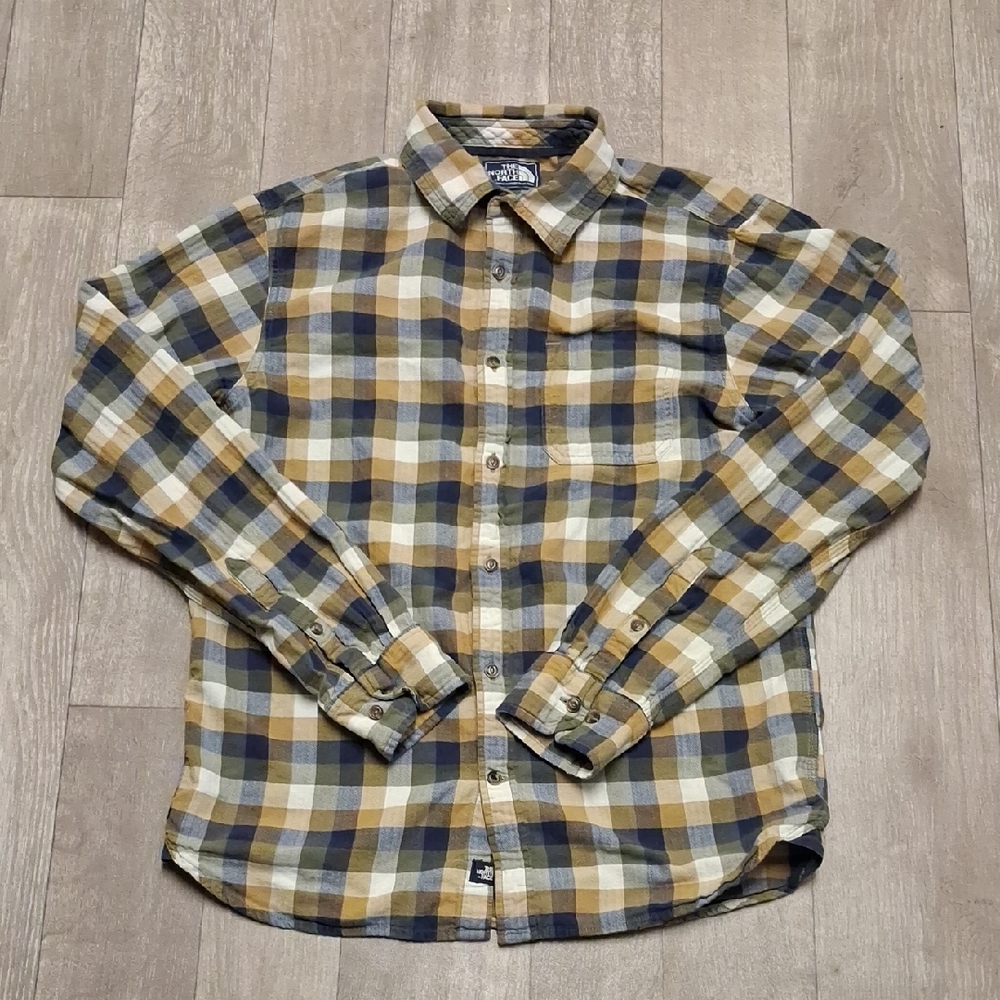 Mens The North Face Plaid Button Down Long Sleeve Shirt‎